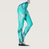 Leggings Motif ikat Abstrait turquoise et Mint (Droite)