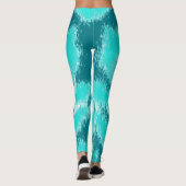 Leggings Motif ikat Abstrait turquoise et Mint (Dos)