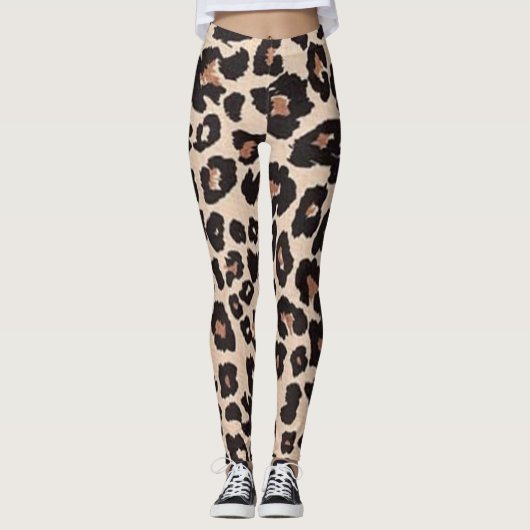 Leggings Motif imprimé animal léopard (Devant)