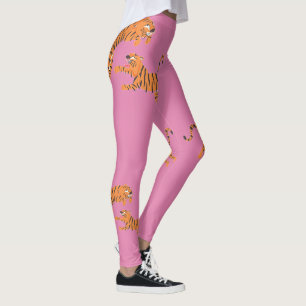 Leggings Motif imprimé animal Tigre Rose Design