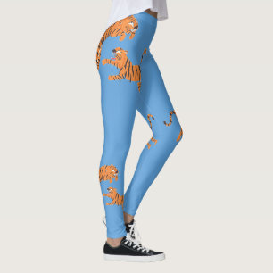 Leggings Motif imprimé animalier tigre bleu ciel Design