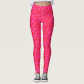 Leggings Motif imprimé léopard rose et rouge (Devant)