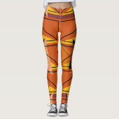 Leggings Motif indien en mosaïque rouge (Devant)