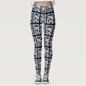 Leggings Motif inspiré par l'impression de boue| Noir/Blanc (Devant)