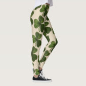 Leggings Motif irlandais vert de shamrock de ressort (Droite)