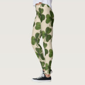 Leggings Motif irlandais vert de shamrock de ressort (Gauche)