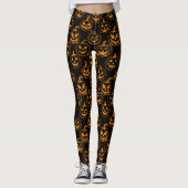 Leggings Motif Jack-o-lanterns.Orange Black BG (Devant)
