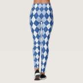 Leggings Motif Jacquard bleu et blanc sans couture (Dos)