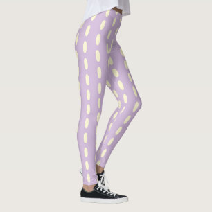 Leggings Motif Jaune Pastel Lilas