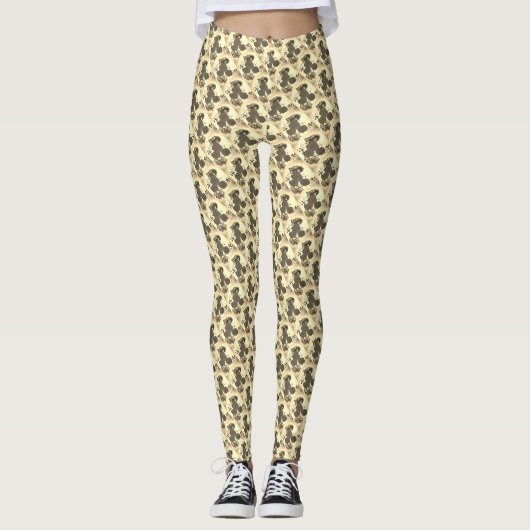 Leggings motif jaune rose (Devant)