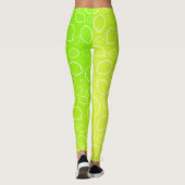 Leggings motif jaune vert frais de citron d'été girly (Dos)