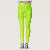 Leggings motif jaune vert frais de citron d'été girly (Devant)