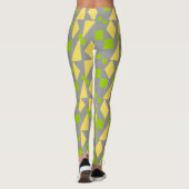 Leggings Motif jaune vert géométrique Abstrait sur gris (Dos)