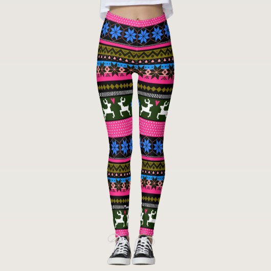 Leggings Motif juste multicolore d'île (Devant)