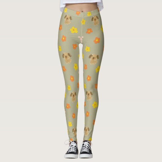 Leggings Motif lapin et chiot (Devant)