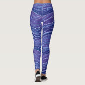 Leggings Motif Lavender Blue Abstrait Waves (Dos)