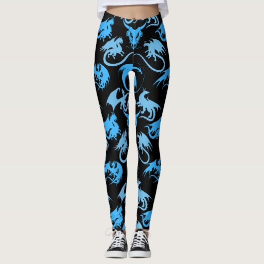 Leggings Motif LBlue Black BG (Devant)