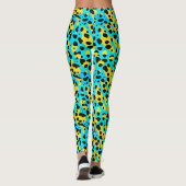 Leggings Motif léopard abstrait turquoise jaune tendance  (Dos)