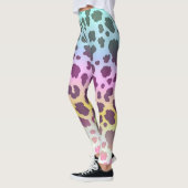 Leggings motif léopard arc-en-ciel coloré (Gauche)
