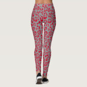 Leggings Motif léopard en rouge et gris (Dos)