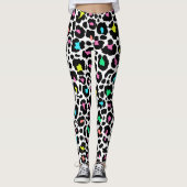 Leggings Motif Léopard moderne noir (Devant)