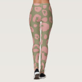 Leggings Motif léopard moderne vert et rose (Dos)