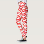Leggings Motif Lèvres Rouges (Gauche)