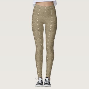 Leggings Motif linéaire de conception de couleur neutre