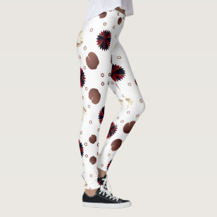 Leggings Motif Lotus & Grenouille aux Tons de Terre