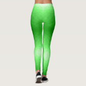 Leggings Motif lumineux à maillage géométrique dégradé vert (Dos)