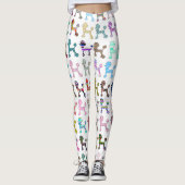 Leggings Motif lunatique Girly de Chevron de caniche (Devant)