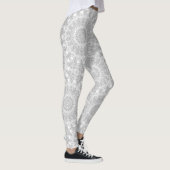 Leggings Motif Mandala Argent Élégant (Droite)