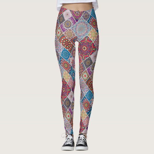 Leggings Motif Mandala/Carrelage marocain (Devant)