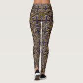 Leggings Motif Mandala de marine et d'or (Dos)