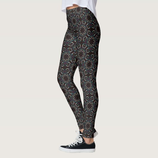 Leggings Motif Mandala en or bleu Lilac (Gauche)