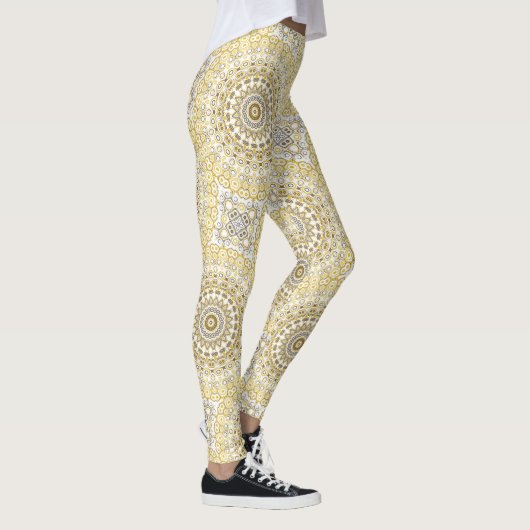 Leggings Motif Mandala jaune or (Droite)