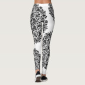 Leggings Motif Mandala noir et blanc moderne géométrique (Dos)