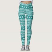Leggings Motif Mandala Sarcelle Gras (Devant)