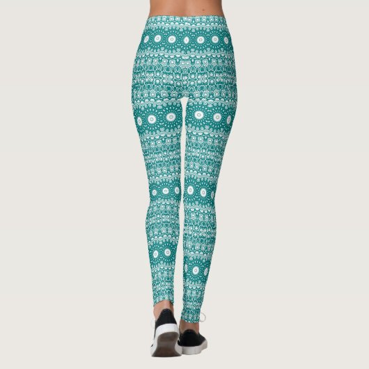 Leggings Motif Mandala Turquoise (Dos)