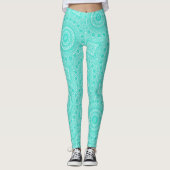 Leggings Motif Mandala Turquoise (Devant)