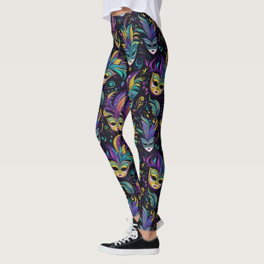 Leggings Motif Mardi Gras Masques (Gauche)