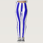 Leggings Motif marin de rayures, rayures épaisses bleues et (Devant)
