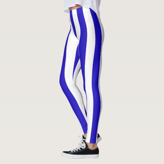 Leggings Motif marin de rayures, rayures épaisses bleues et (Gauche)