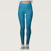 Leggings Motif matriciel en bleu (Devant)