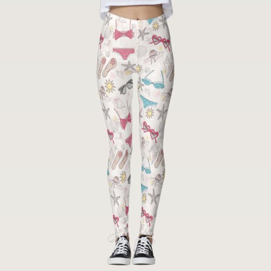 Leggings Motif mignon d'abrégé sur été (Devant)