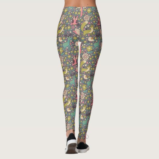 Leggings Motif mignon d'animaux de forêt (Dos)