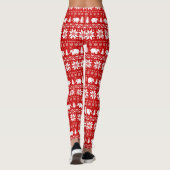 Leggings Motif mignon de chandail de Noël d'éléphants (Dos)