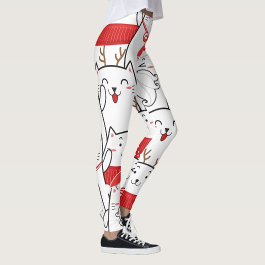 Leggings Motif mignon de chat de vacances (Droite)