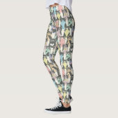 Leggings Motif mignon de chats de hippie (Gauche)