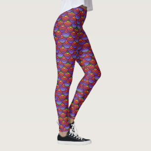 Leggings Motif mignon de feston coloré d'échelle de